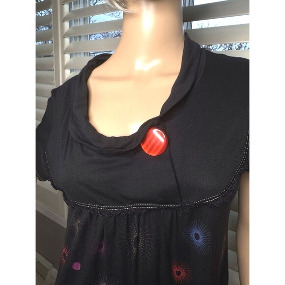 CIRQUE DU SOLEIL dress Black Red Button Multicolor Circus Artsy Dress LG XL - Picture 4 of 11